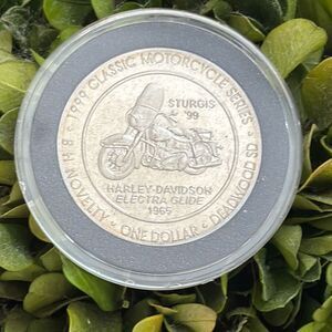 1999 Sturgis Coin Harley Davidson Challenge Token Black Hills Electra Glide 1965